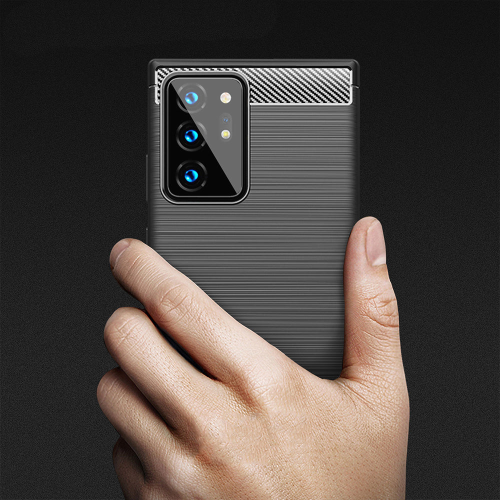 Husa de protectie Techsuit Carbon Silicone compatibil cu Samsung Galaxy Note 20 Ultra / Note 20 Ultra 5G, Negru
