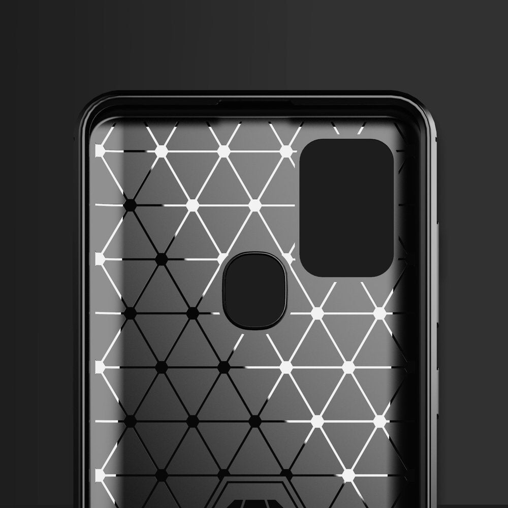 Husa de protectie Techsuit Carbon Silicone compatibil cu Samsung Galaxy A21s, Negru