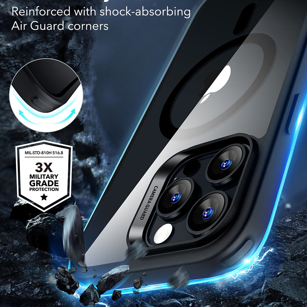 Husa de protectie ESR Classic Hybrid HaloLock compatibil cu iPhone 16 Pro Max, Transparent Black