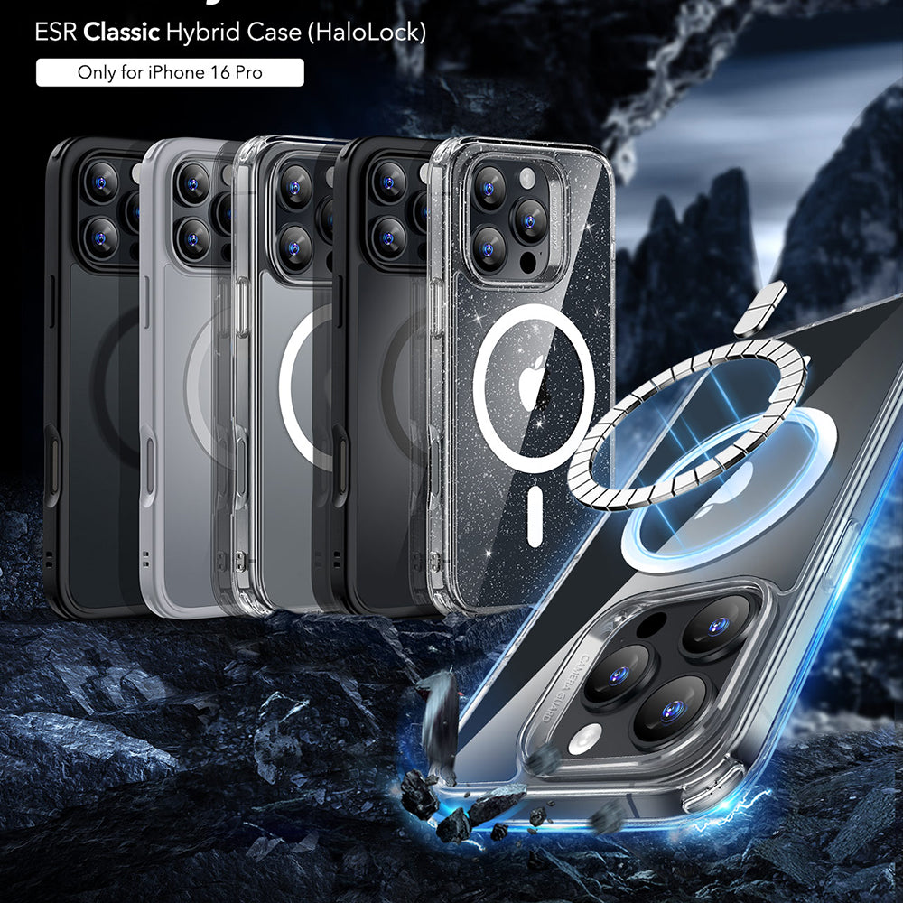Husa de protectie ESR Classic Hybrid HaloLock compatibil cu iPhone 16 Pro, Transparent