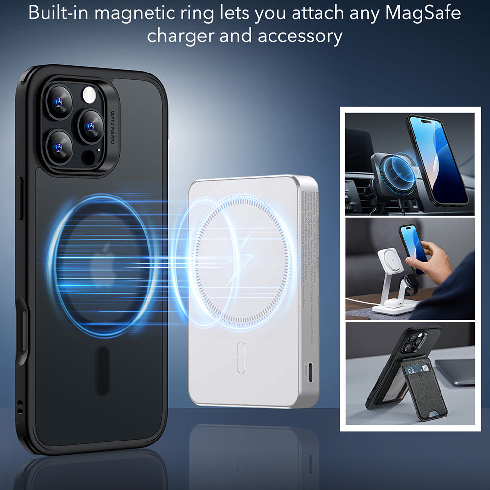 Husa de protectie ESR Classic Hybrid HaloLock compatibil cu iPhone 16 Pro, Negru Mat