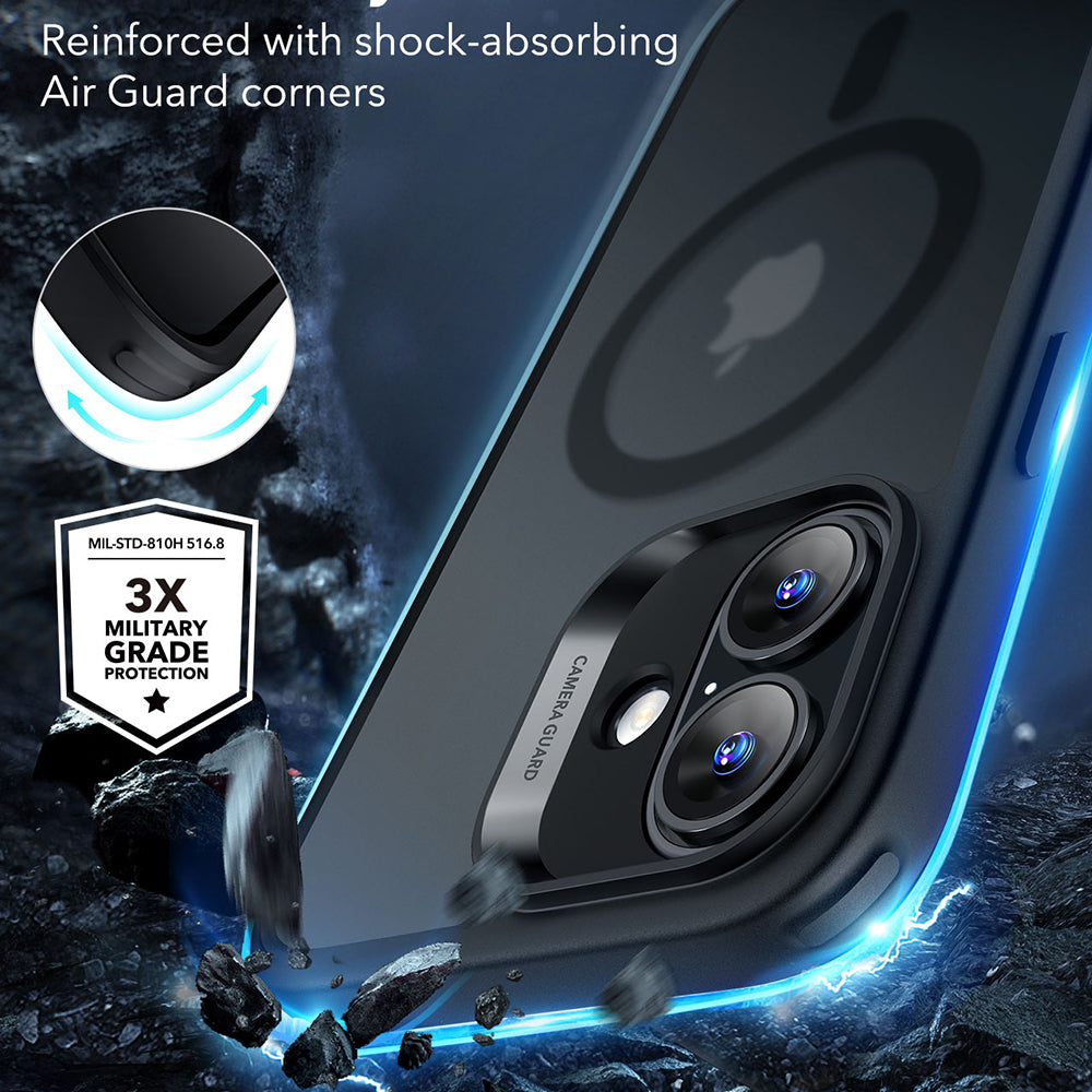 Husa de protectie ESR Classic Hybrid HaloLock compatibil cu iPhone 16, Negru Mat