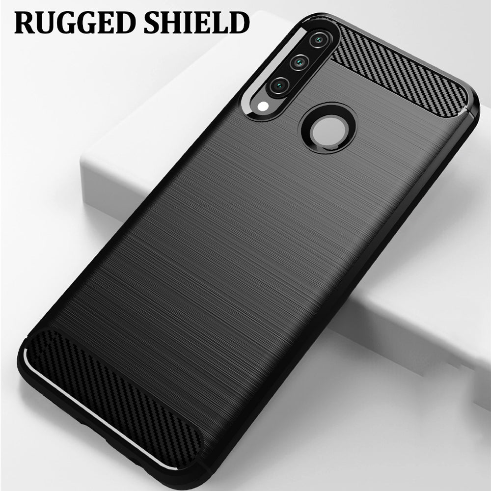 Husa de protectie Techsuit Carbon Silicone compatibil cu Huawei Y6p, Negru