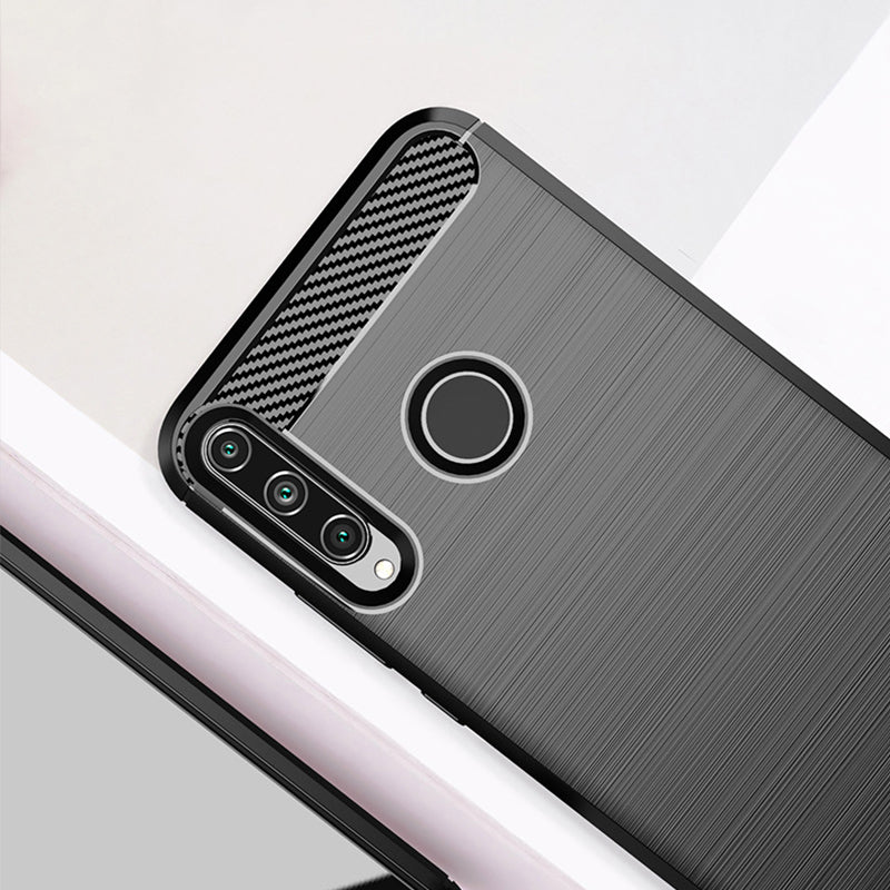 Husa de protectie Techsuit Carbon Silicone compatibil cu Huawei Y6p, Negru