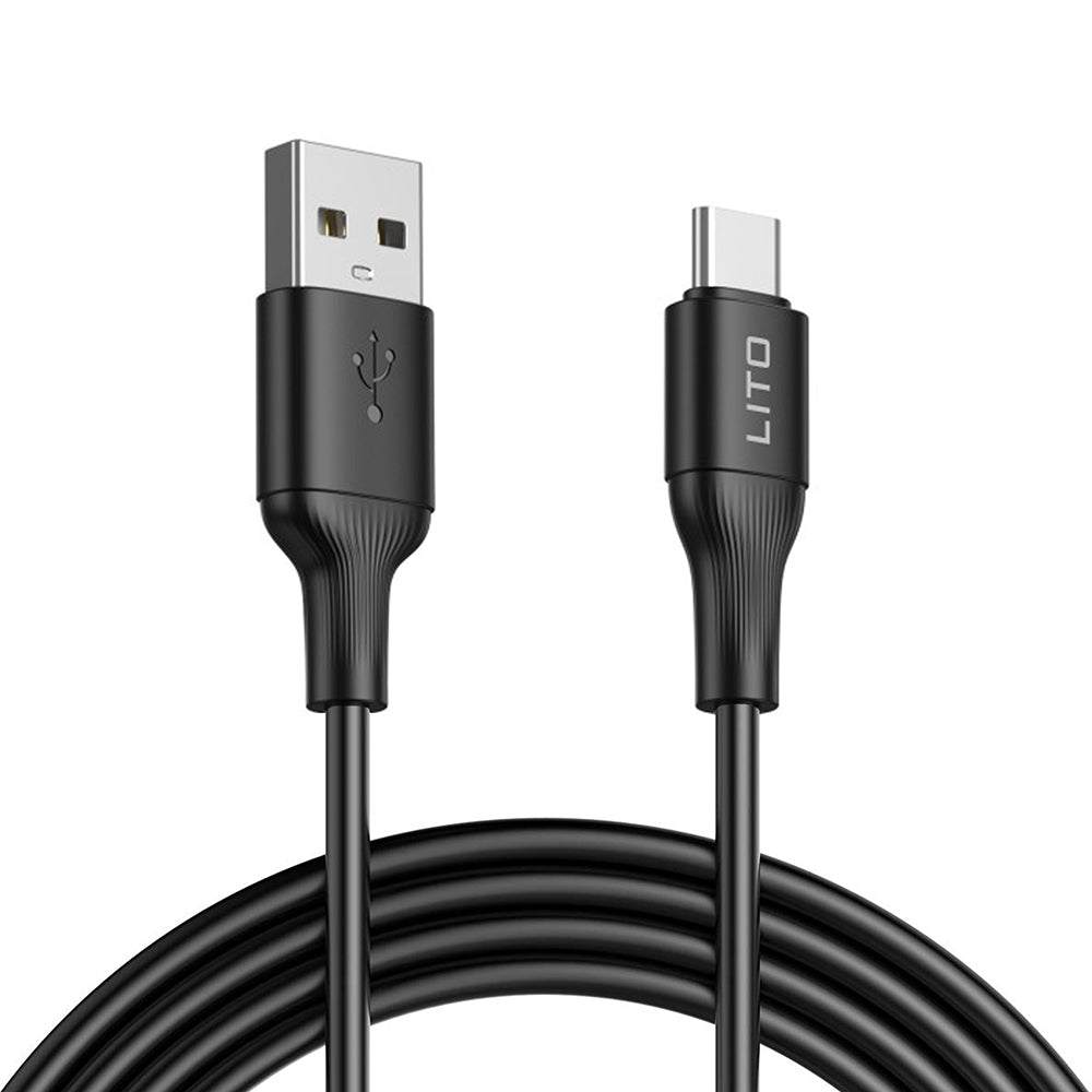 Cablu Lito (LD06T), USB to Type-C, 2.4A, PVC, 1m, Negru