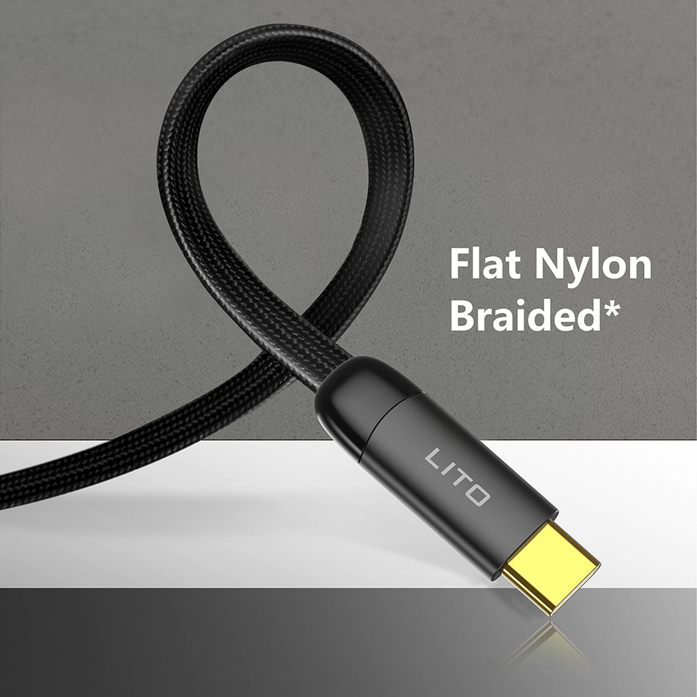 Cablu Lito (LD11CL), Type-C to Lightning, Fast Charging, Angled Design, Gold Plated Interface, 30W, 1m, Negru