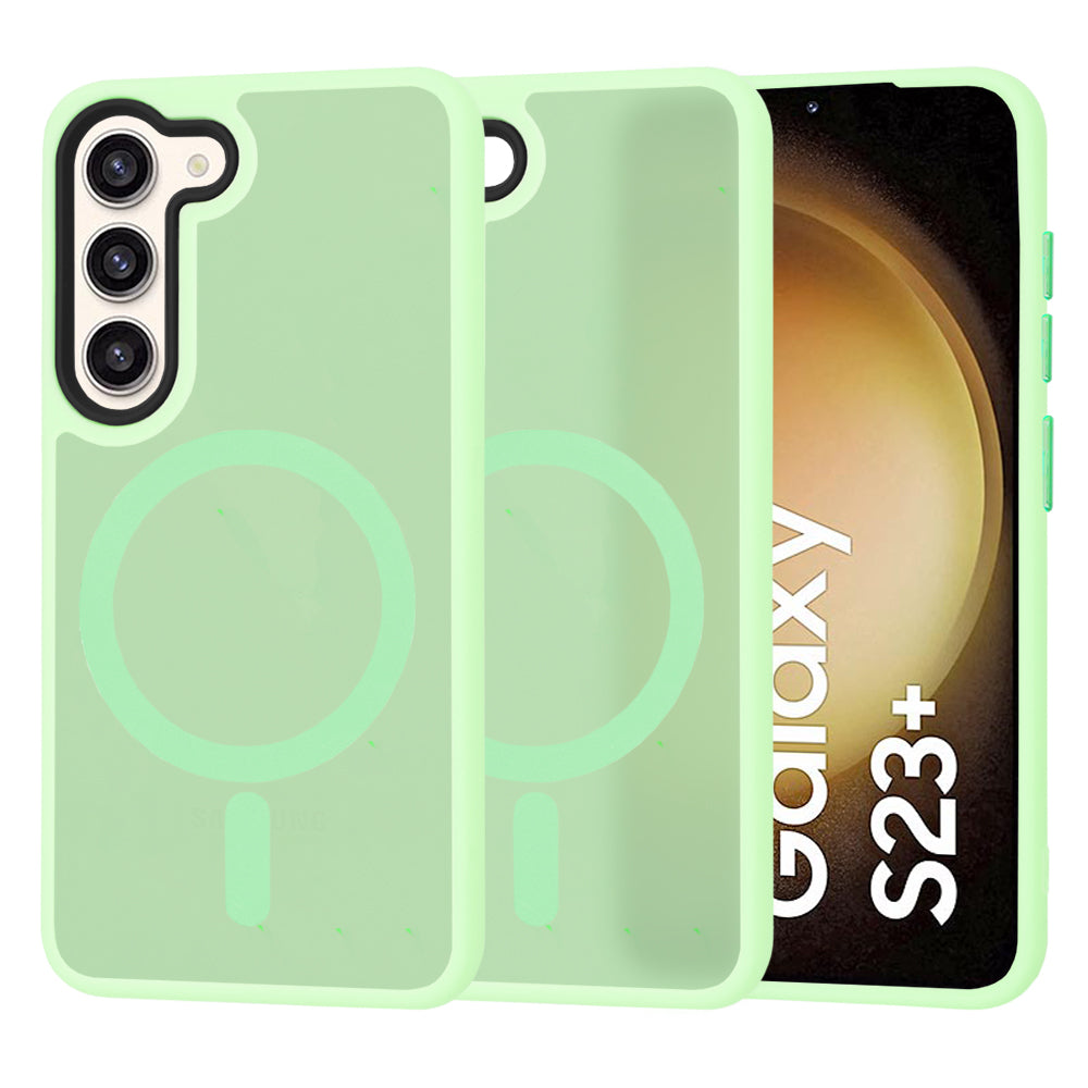 Husa de protectie Techsuit HaloFrost MagSafe Series compatibil cu Samsung Galaxy S23 Plus, Verde Deschis