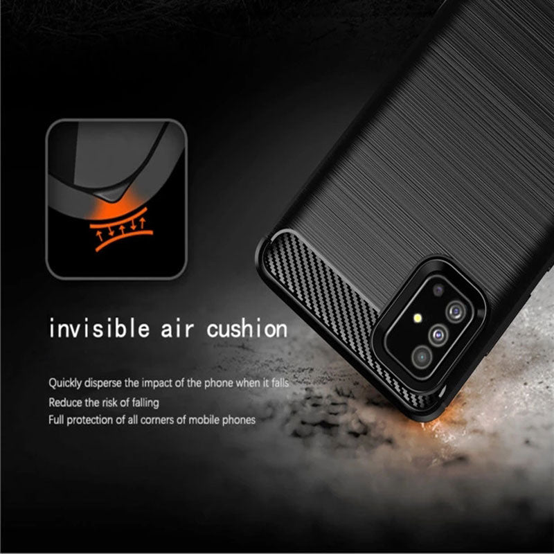 Husa de protectie Techsuit Carbon Silicone compatibil cu Samsung Galaxy A71 4G, Negru