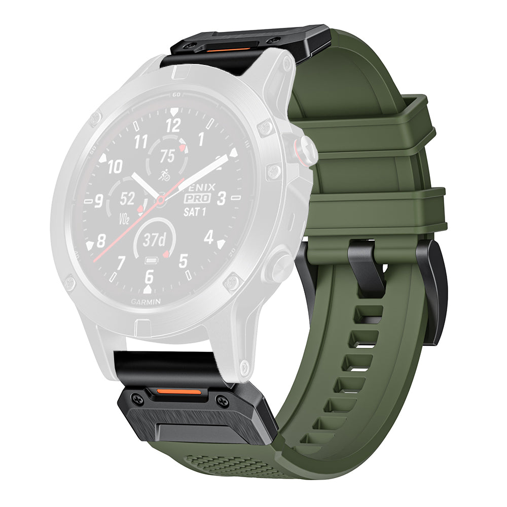 Curea smartwatch Techsuit Watchband QuickFit compatibil cu Garmin Fenix 5/6/7, Verde