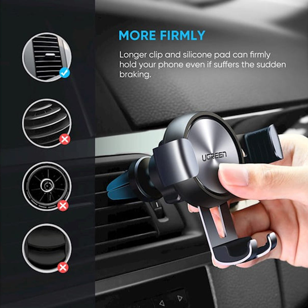 Suport Ugreen LP130 (50564), Gravity Grip for Air Vent, Gri Spatial