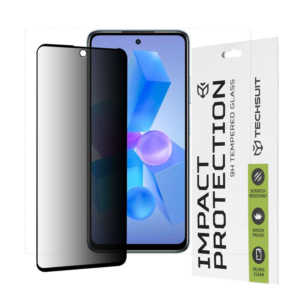 Folie de protectie Techsuit 111D Privacy Full Glue compatibil cu Infinix Hot 40 / 40 Pro / Tecno Spark 20 Pro / Pova 5 Pro, Negru