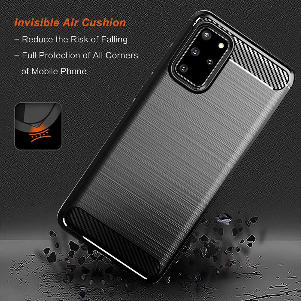 Husa de protectie Techsuit Carbon Silicone compatibil cu Samsung Galaxy S20 Plus 4G / S20 Plus 5G, Negru