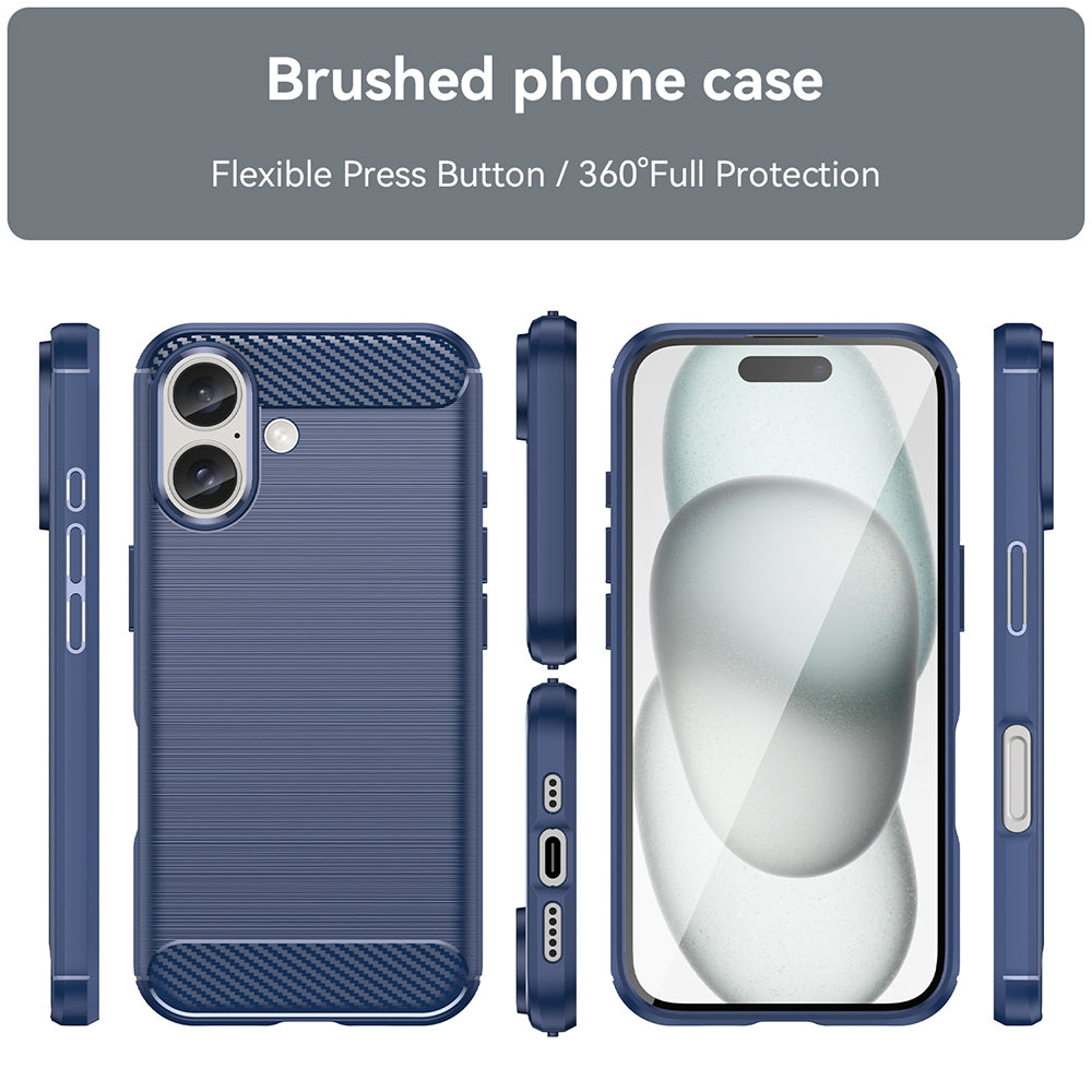 Husa de protectie Techsuit Carbon Silicone compatibil cu iPhone 16 Plus, Albastru