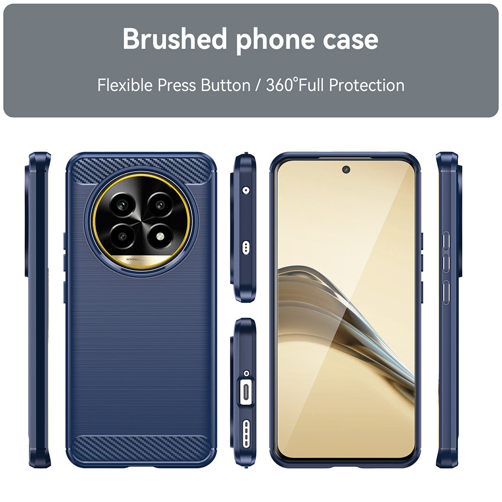 Husa de protectie Techsuit Carbon Silicone compatibil cu Realme 13 Pro / 13 Pro+, Albastru