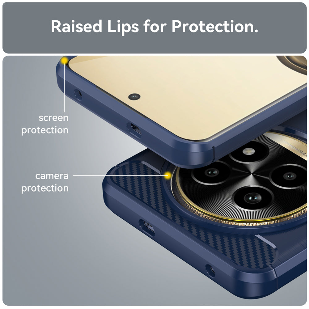 Husa de protectie Techsuit Carbon Silicone compatibil cu Realme 13 Pro / 13 Pro+, Albastru