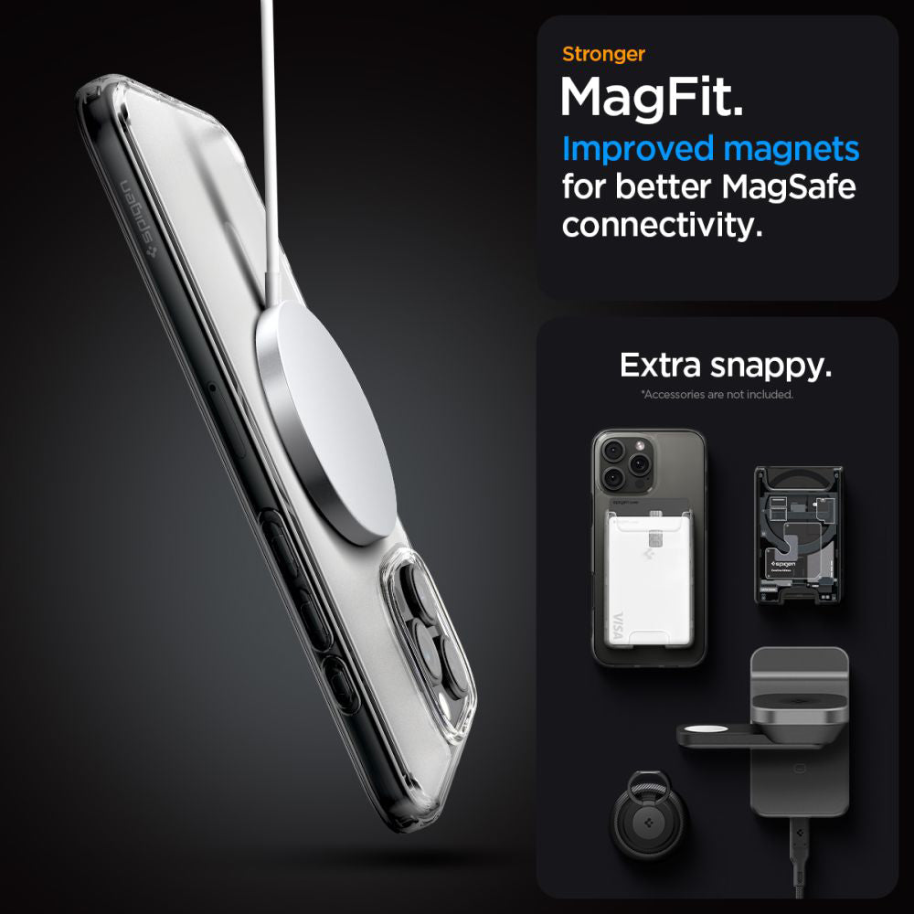 Husa de protectie Spigen Ultra Hybrid MagSafe (ACS08133) compatibil cu iPhone 16 Pro, Frost Clear