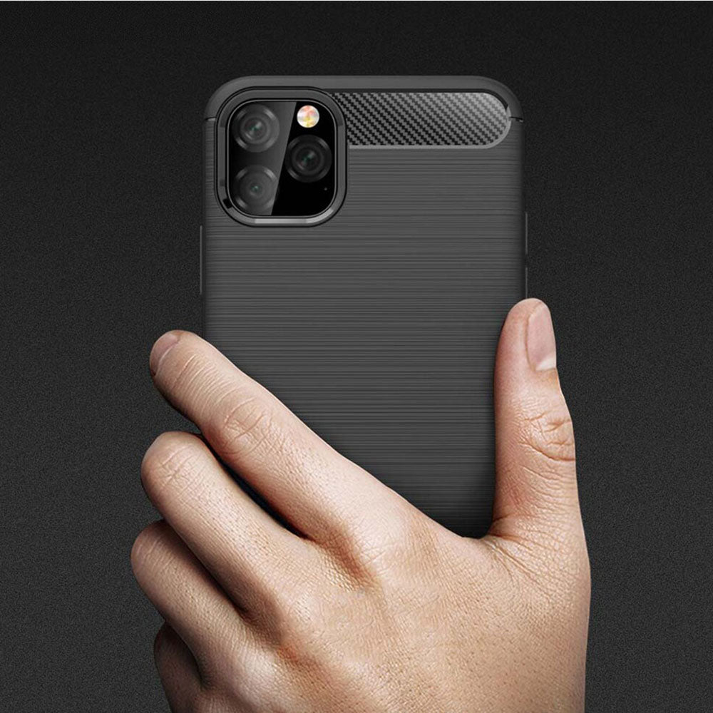 Husa de protectie Techsuit Carbon Silicone compatibil cu iPhone 11, Negru