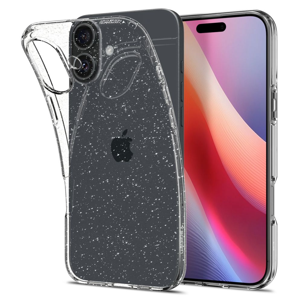 Husa de protectie Spigen Liquid Crystal Glitter (ACS08192) compatibil cu iPhone 16, Crystal Quartz