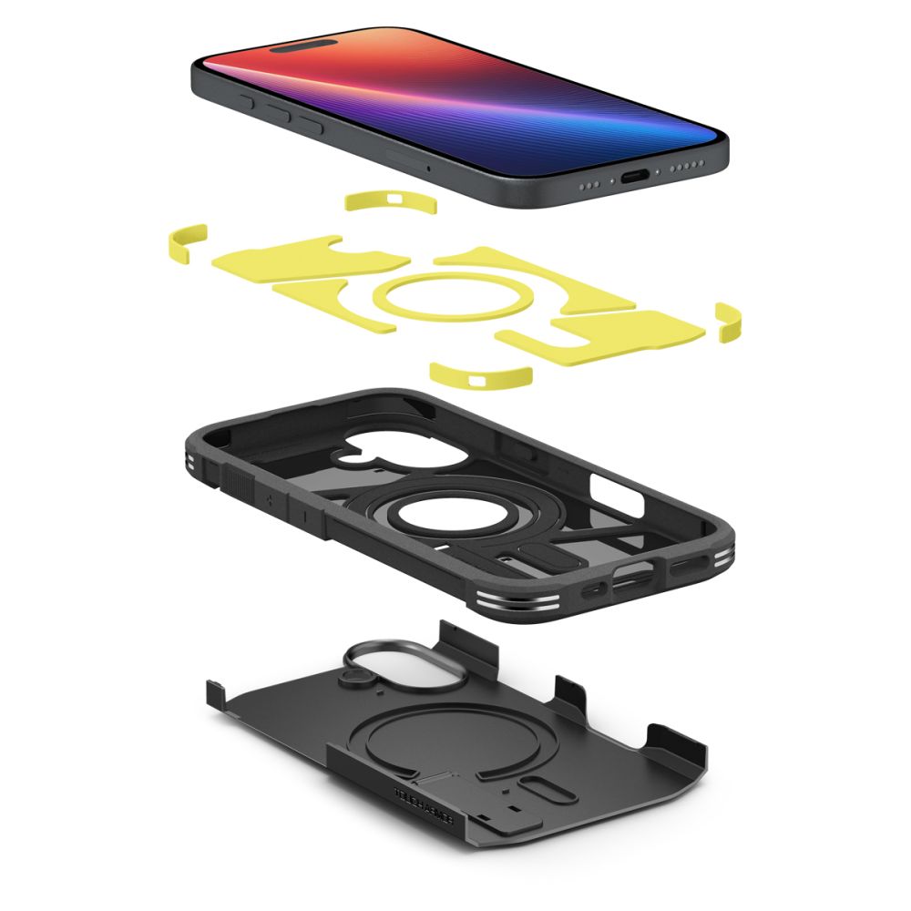 Husa de protectie Spigen Tough Armor MagSafe (ACS08085) compatibil cu iPhone 16 Plus, Negru