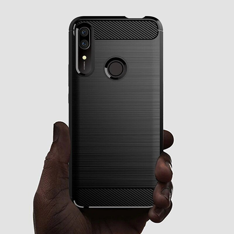 Husa de protectie Techsuit Carbon Silicone compatibil cu Huawei P Smart Z, Negru