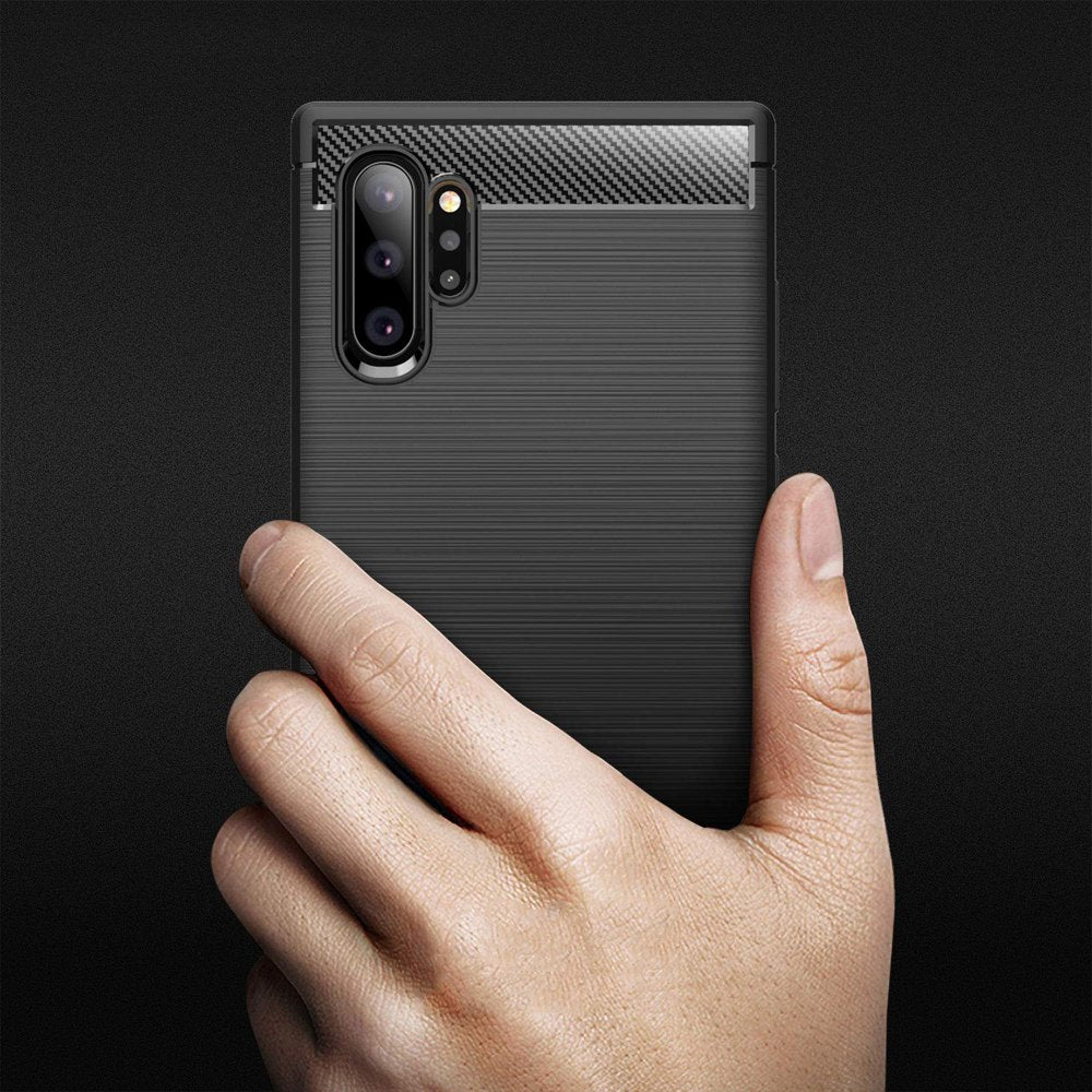 Husa de protectie Techsuit Carbon Silicone compatibil cu Samsung Galaxy Note 10 Plus 4G / Note 10 Plus 5G, Negru