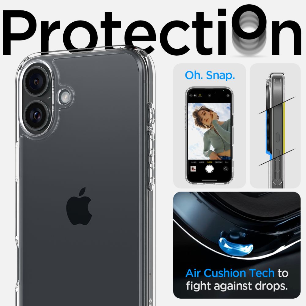 Husa de protectie Spigen Ultra Hybrid (ACS08197) compatibil cu iPhone 16, Transparent