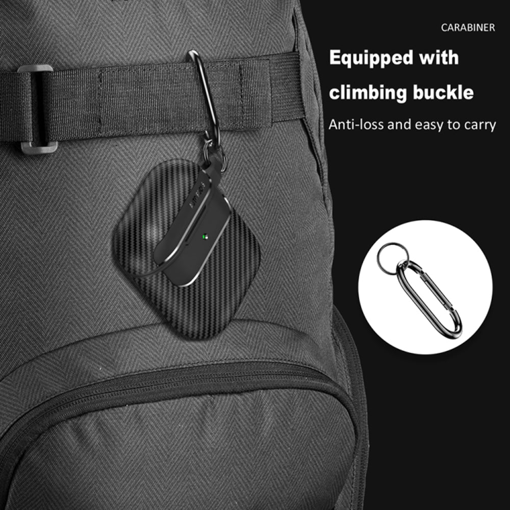 Casti Techsuit CarbonFiber, for AirPods 1 / 2, Negru