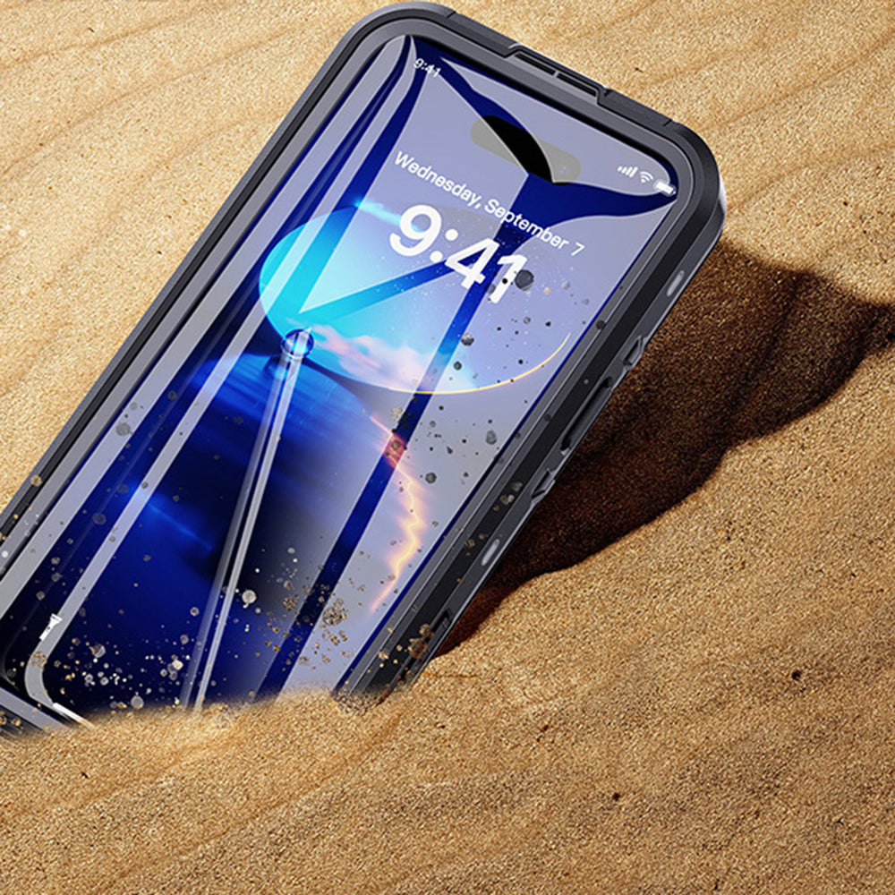 Husa de protectie ShellBox Waterproof IP68 compatibil cu iPhone 16 Pro, Negru