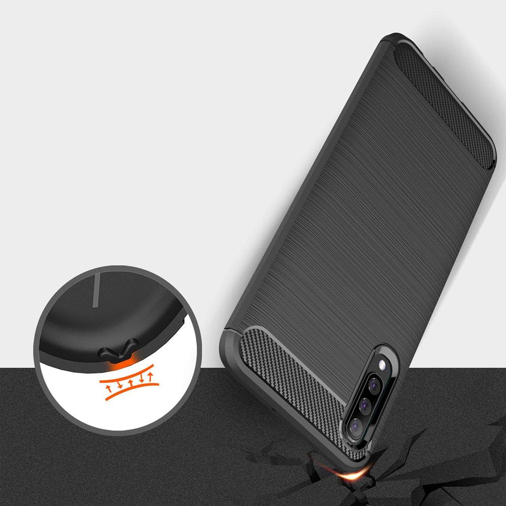 Husa de protectie Techsuit Carbon Silicone compatibil cu Samsung Galaxy A30s / A50 / A50s, Negru