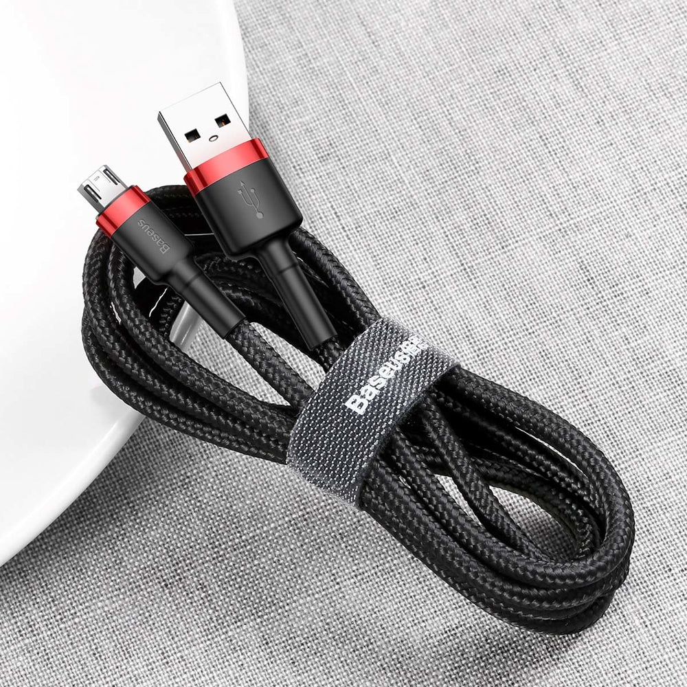 Cablu Baseus Cafule (CAMKLF-C91), USB to Micro-USB, 1.5A, 2m, Rosu Black