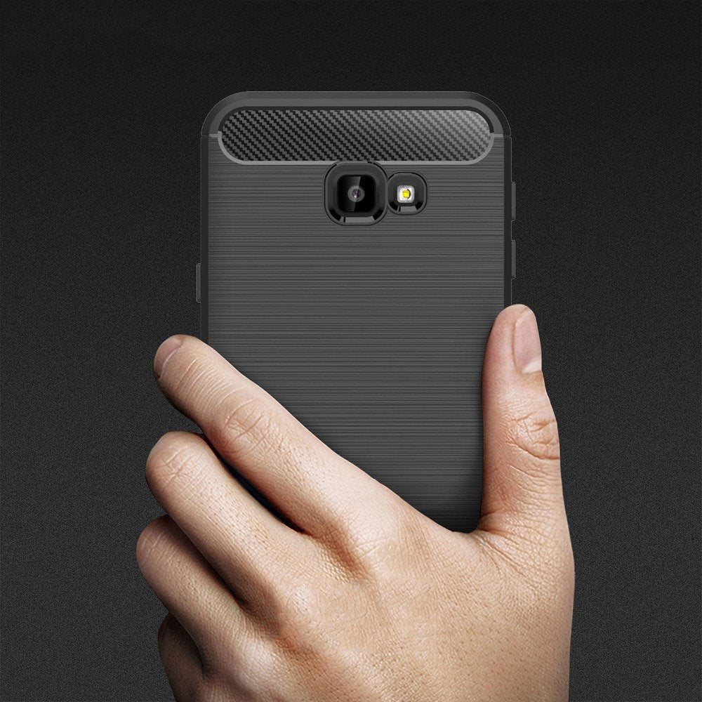 Husa de protectie Techsuit Carbon Silicone compatibil cu Samsung Galaxy J4 Plus, Negru