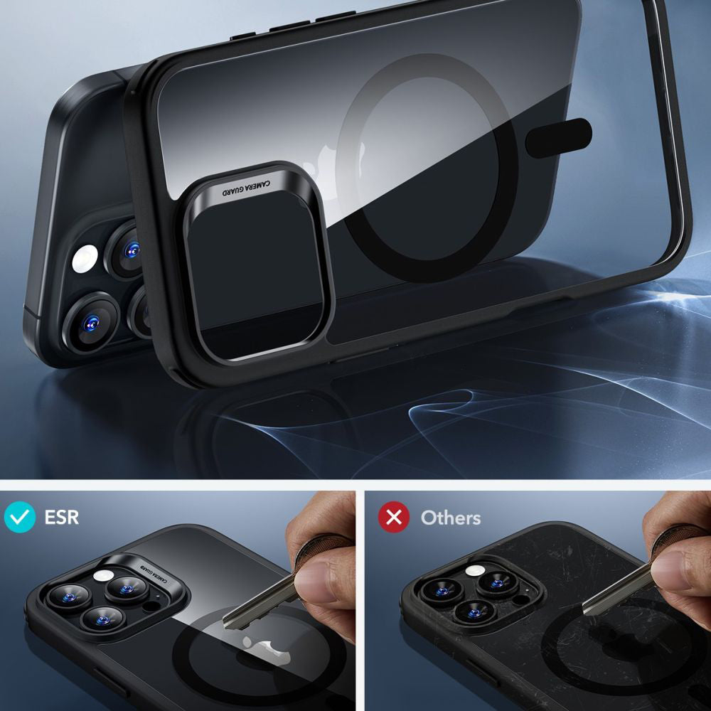 Folie de protectie ESR Classic Hybrid HaloLock compatibil cu iPhone 16 Pro Max, Transparent / Black