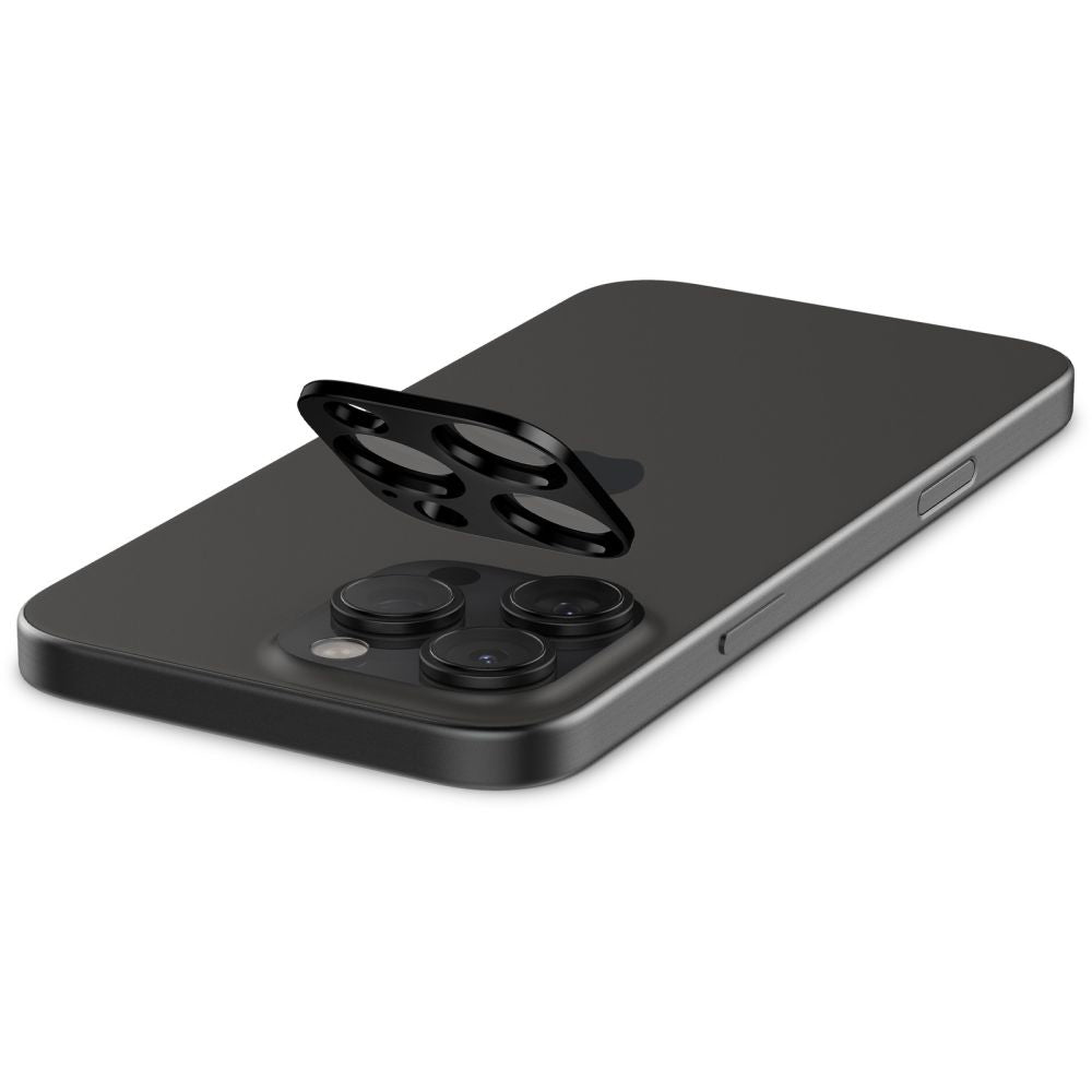 Folie de protectie Spigen (set de 2) Optik.tR Camera Glass (AGL05273) compatibil cu iPhone 14 Pro / Pro Max / 15 Pro / Pro Max / 16 Pro / Pro Max, Negru
