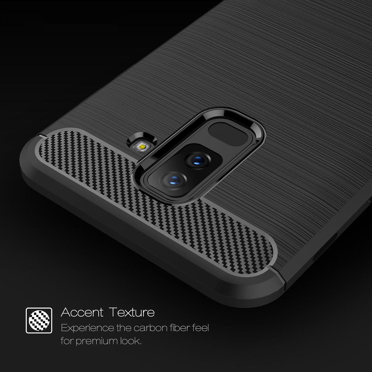 Husa de protectie Techsuit Carbon Silicone compatibil cu Samsung Galaxy A6 Plus 2018, Negru