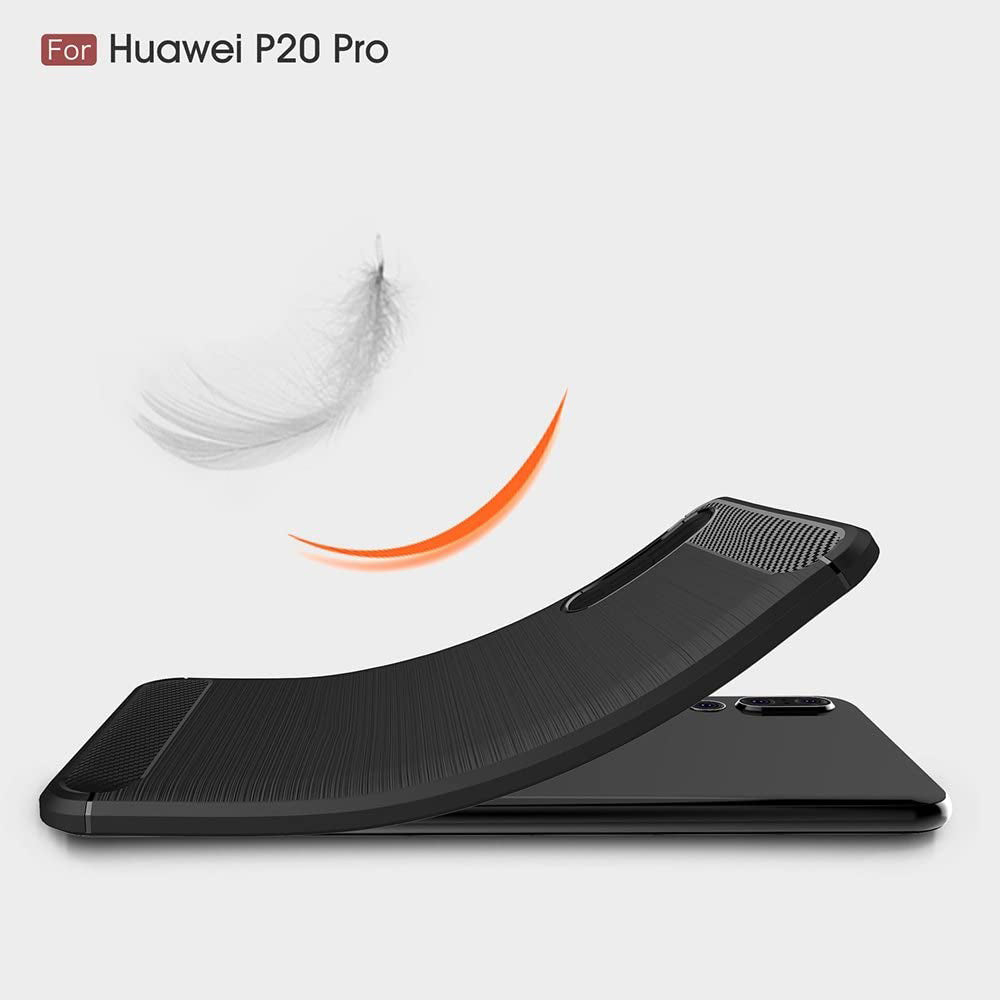 Husa de protectie Techsuit Carbon Silicone compatibil cu Huawei P20 Pro, Negru