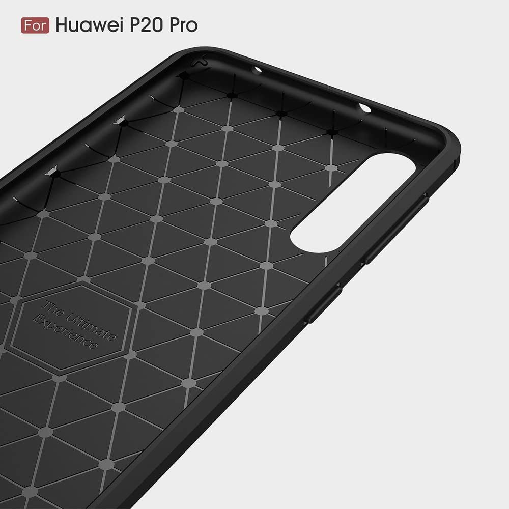 Husa de protectie Techsuit Carbon Silicone compatibil cu Huawei P20 Pro, Negru