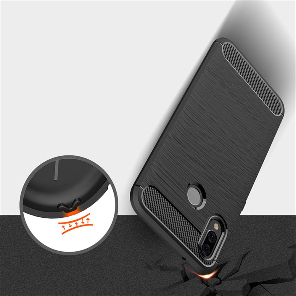 Husa de protectie Techsuit Carbon Silicone compatibil cu Huawei P20 lite, Negru