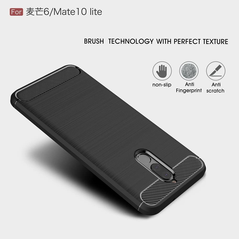 Husa de protectie Techsuit Carbon Silicone compatibil cu Huawei Mate 10 Lite, Negru