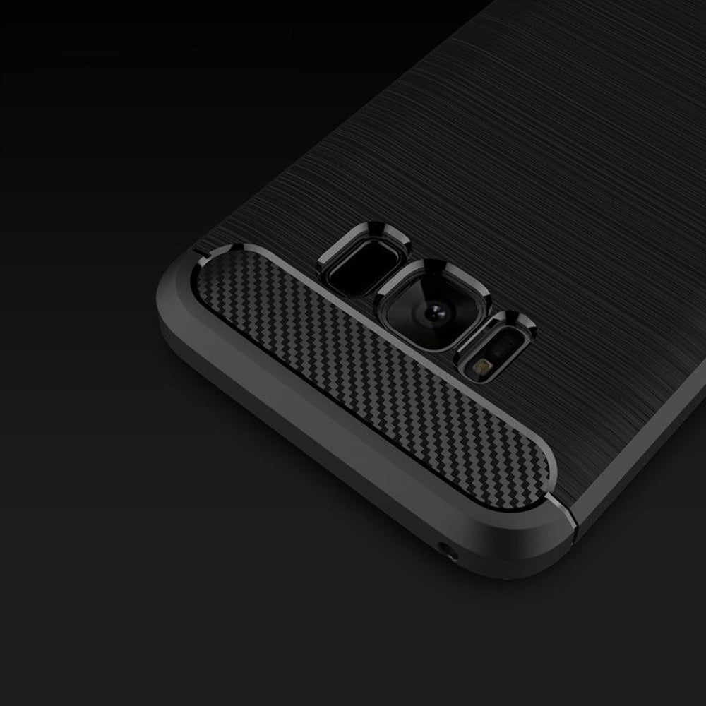Husa de protectie Techsuit Carbon Silicone compatibil cu Samsung Galaxy S8, Negru
