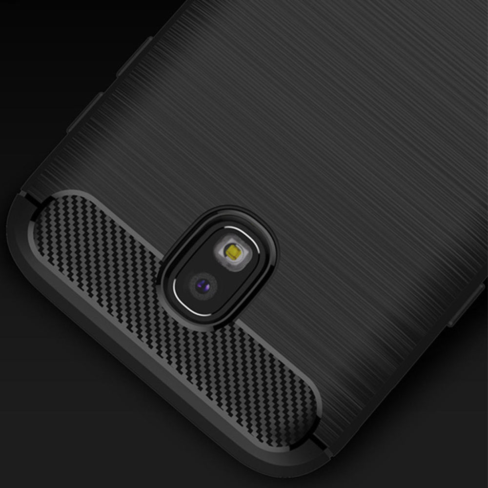 Husa de protectie Techsuit Carbon Silicone compatibil cu Samsung Galaxy J7 2017, Negru