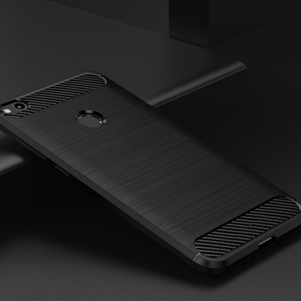 Husa de protectie Techsuit Carbon Silicone compatibil cu Huawei P9 Lite 2017 / P8 Lite 2017, Negru