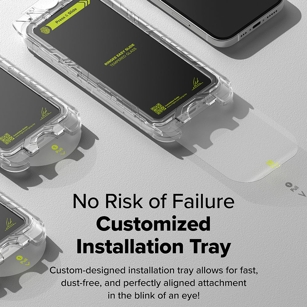 Folie de protectie Ringke Easy Slide Tempered Glass (set de 2) compatibil cu iPhone 16 Plus / iPhone 15 Plus, Negru