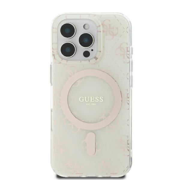Husa de protectie Guess IML 4G Background MagSafe (GUHMP16LH4DTEH) compatibil cu iPhone 16 Pro, Alb