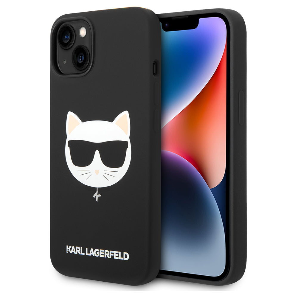 Husa de protectie Karl Lagerfeld Silicone MagSafe (KLHMP14MSLCHBK) compatibil cu iPhone 14 Plus, Choupette Head