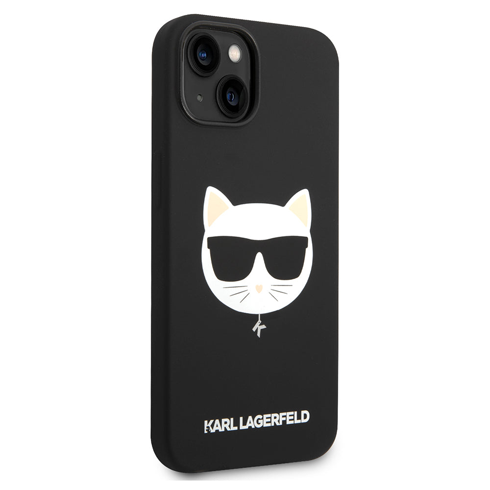 Husa de protectie Karl Lagerfeld Silicone MagSafe (KLHMP14MSLCHBK) compatibil cu iPhone 14 Plus, Choupette Head