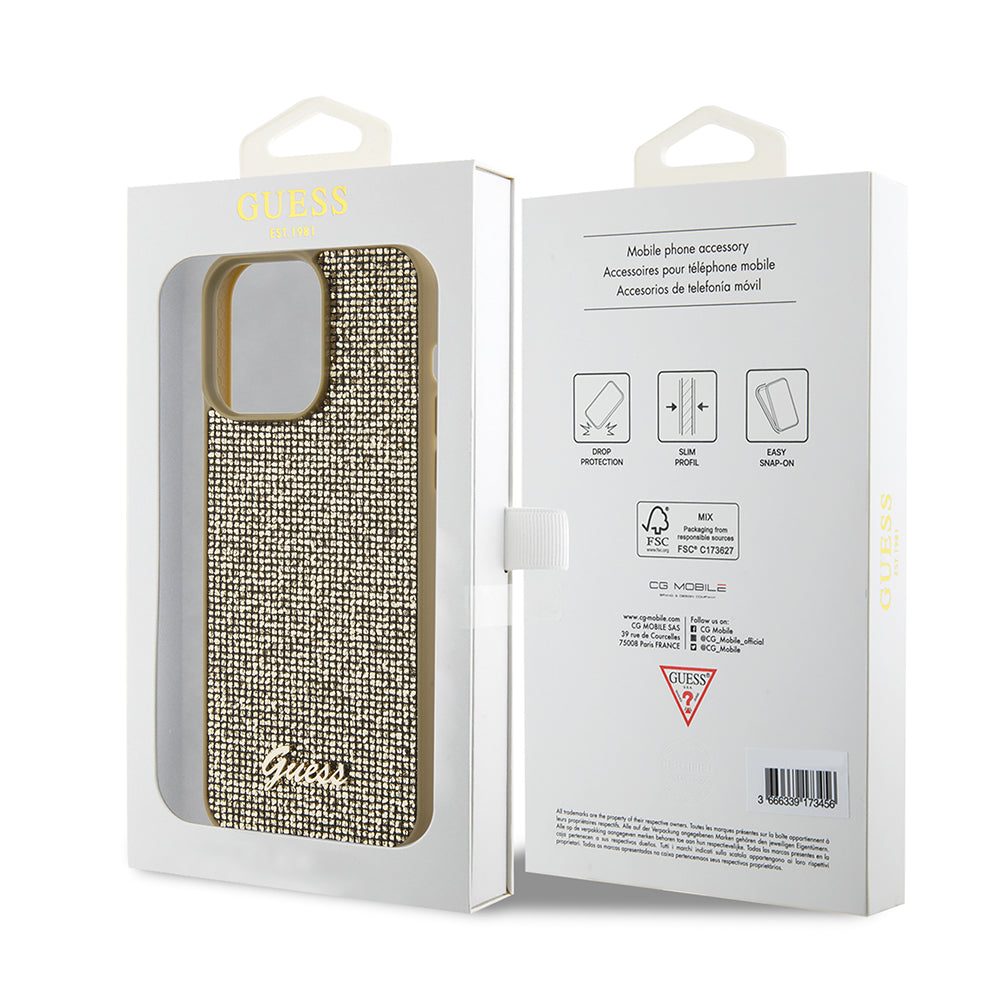 Husa de protectie Guess Disco Metal Script (GUHCP15XPMSDGSD) compatibil cu iPhone 15 Pro Max, Auriu