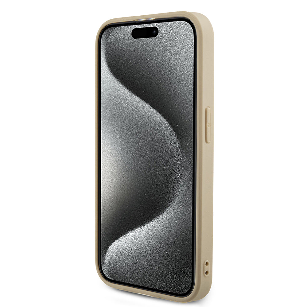 Husa de protectie Guess Saffiano Iridescent Script (GUHCP15LPSAIRSD) compatibil cu iPhone 15 Pro, Auriu
