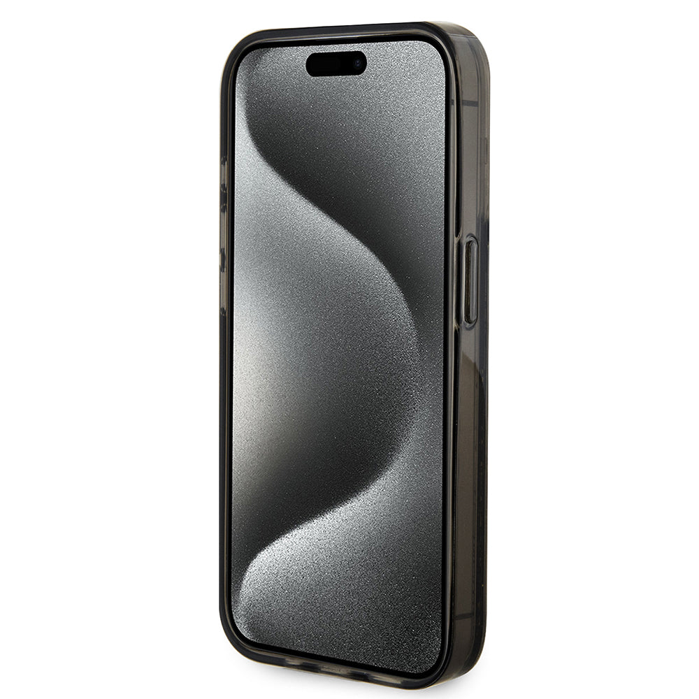 Husa de protectie Guess Liquid Glitter Gold Stripes (GUHCP15LLFCSEGK) compatibil cu iPhone 15 Pro, Negru