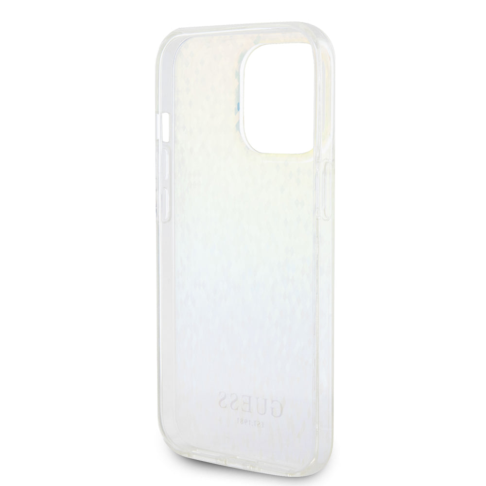 Husa de protectie Guess Hardcase IML Faceted Mirror Disco Iridescent (GUHCP15XHDECMI) compatibil cu iPhone 15 Pro Max, Multicolor