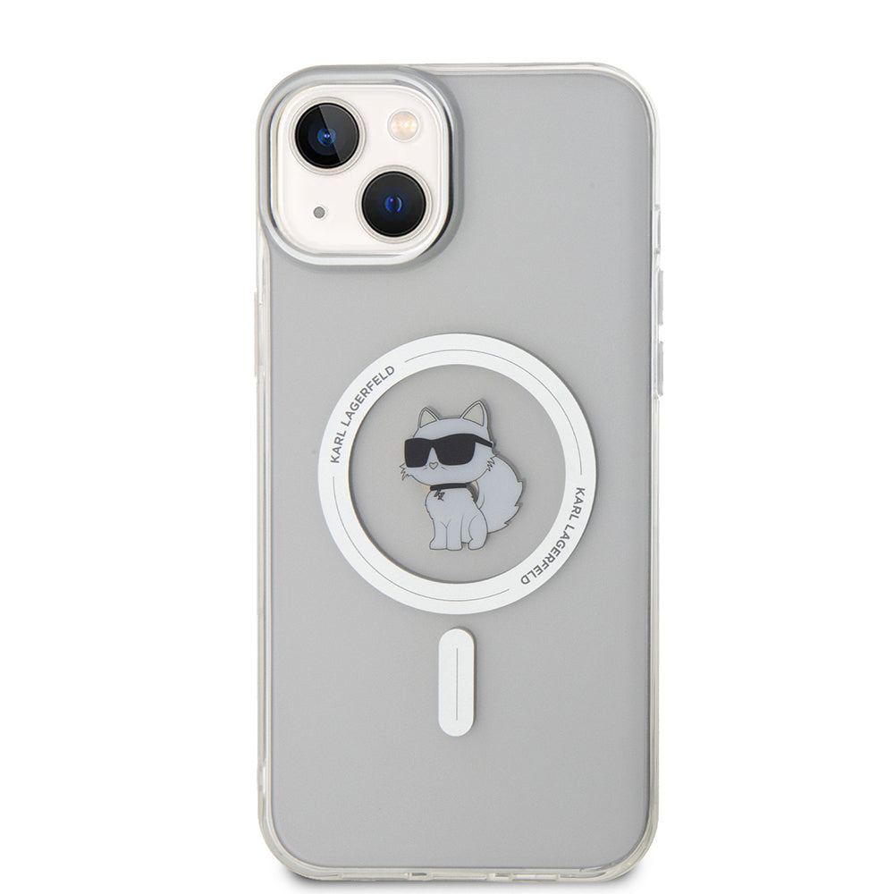 Husa de protectie Karl Lagerfeld IML MagSafe (KLHMP15MHFCCNOT) compatibil cu iPhone 15 Plus, Transparent Choupette